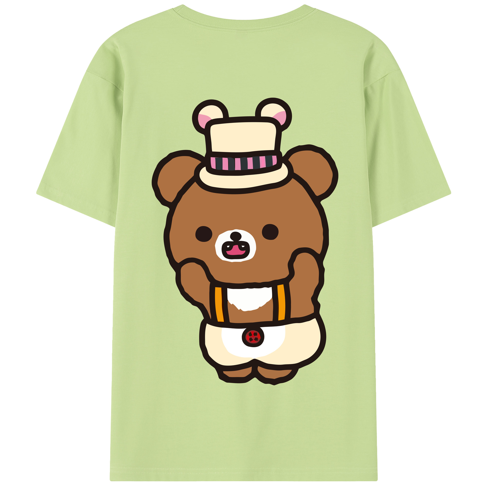 （画像用） リラックマ リラックマ キイロイトリ Rilakkuma Korilakkuma Kiiroitori 綿100％半袖Tシャツ（背面プリント）